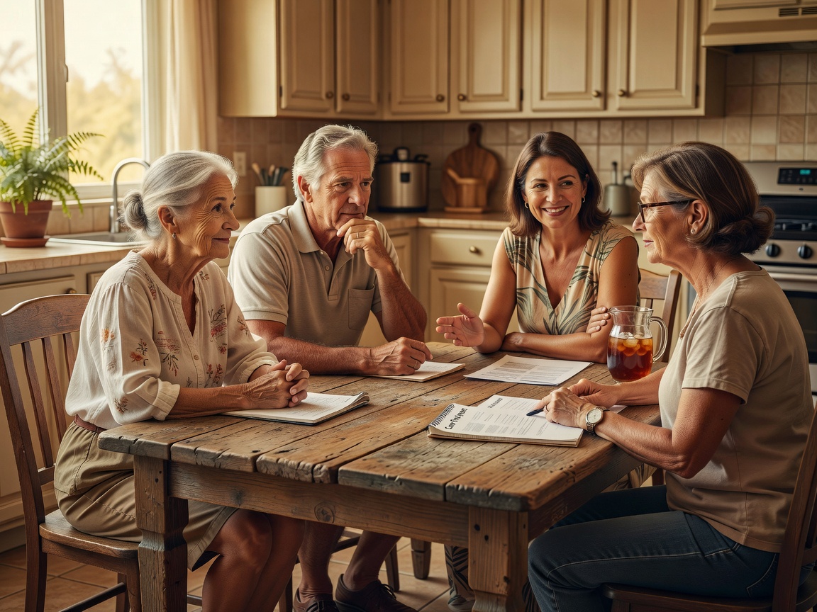 Florida family discussing care plans with consultant